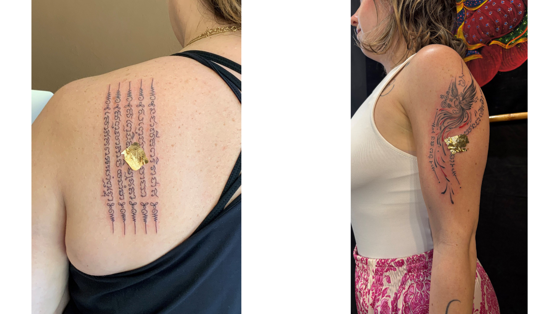 Détail d’un tatouage sacré finalisé.